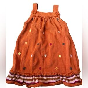 Gymboree Orange Polka Dot Dress with Striped Hem